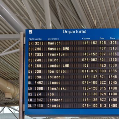Airport departures information board clipart