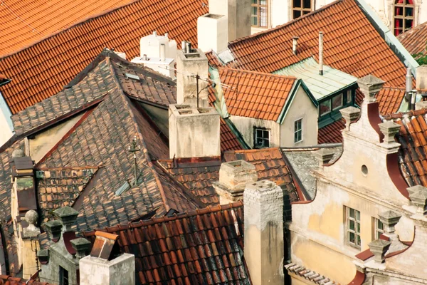 Toits centre-ville Prague, République tchèque, Europe — Photo
