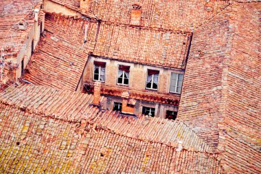 Siena roof-tops and backyard clipart