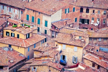 Houses of old city of Siena, Tuscany, Italy, Europe clipart