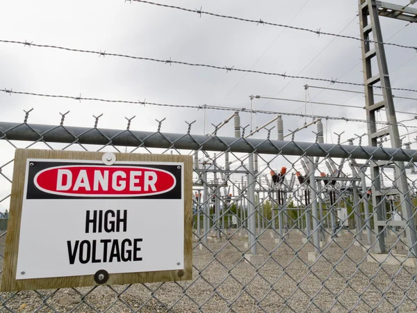 High-voltage transformer substation — Stock Photo, Image