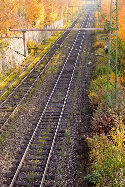 秋には鉄道盛土 — ストック写真