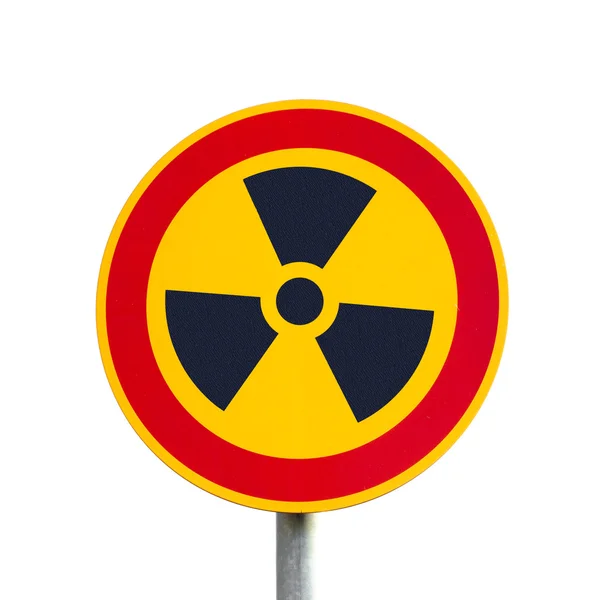 Radioactieve sign, geïsoleerd — Stockfoto