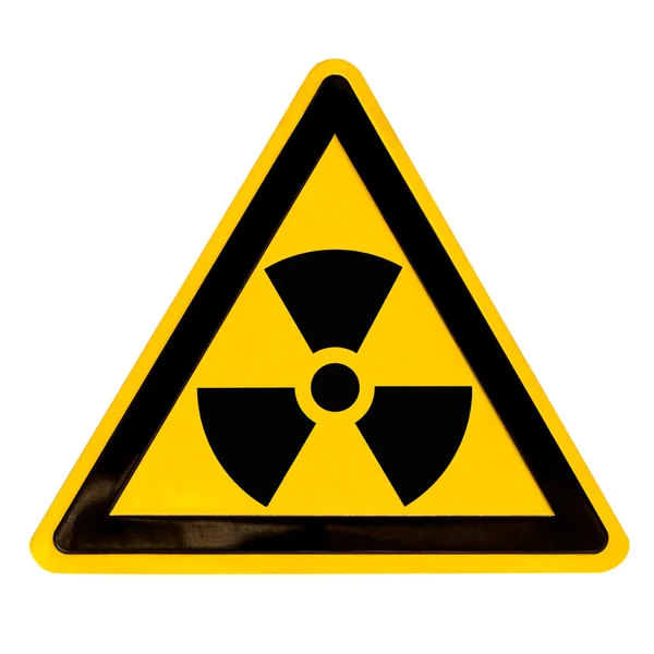 Radioactieve sign geïsoleerd op wit — Stockfoto