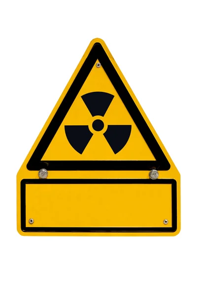 Signo radioactivo con copyspace en bla — Stockfoto