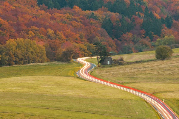 Ribbon of light on country road — Stock Photo, Image