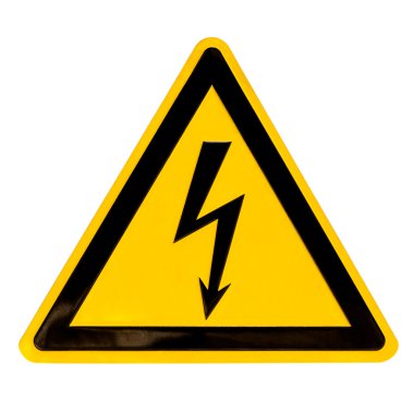 High Voltage Sign isolated on white clipart