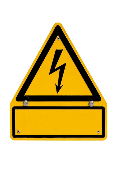 High Voltage Sign with copyspace on white — Stock Photo, Image