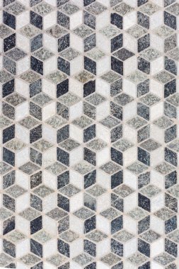 Tile Mosaic forming 3D Geometric Pattern clipart
