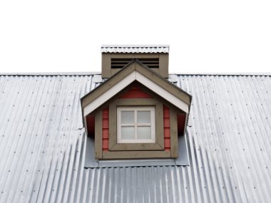 Small Dormer Window in metal roof clipart