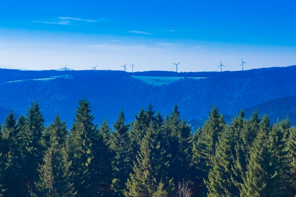 Black Forest landscape with wind turbines — Stock Photo, Image