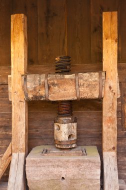 Medieval cider press clipart