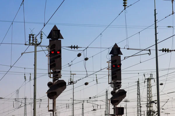 Tren sinyal ve genel gider kablolama — Stok fotoğraf