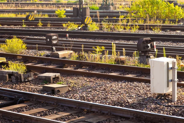 Railway Tracks and control devices — Stock Photo, Image