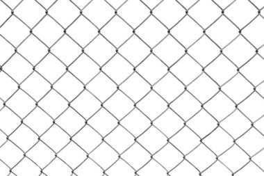 Chain-link fence isolated on white clipart