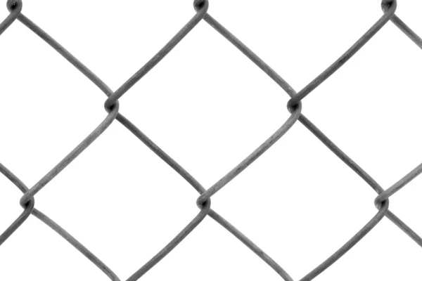 Kedjelänk staket isolerad på vit — Stockfoto
