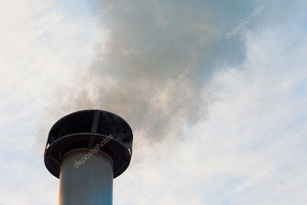 Smoking residential chimney