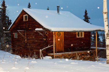 Cozy winter cabin clipart