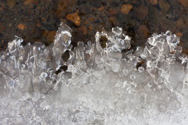 Clear ice forming at water's edge clipart