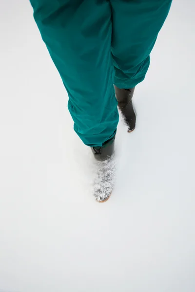 Puder snö promenad — Stockfoto