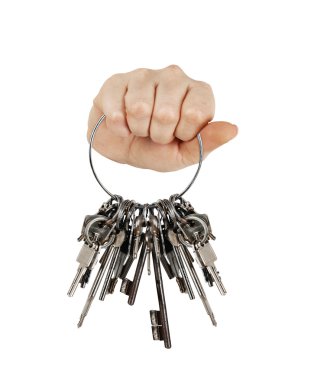 Fist with bunch of keys clipart