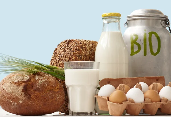 Visualizzazione finestra Bio Food Staples — Foto Stock