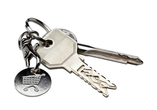 Isolated Keys on White with Clipping Path — Stock Photo, Image