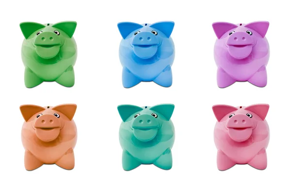 Gekleurde piggy banks — Stockfoto