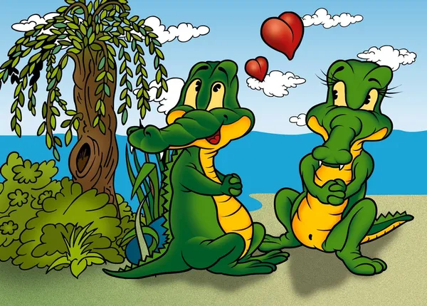 Twee crocodilie — Stockfoto
