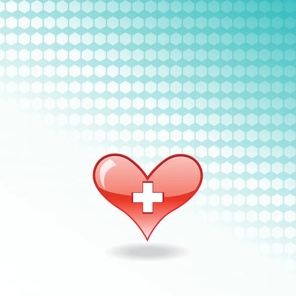 Rött medicinska hjärta — Stock vektor
