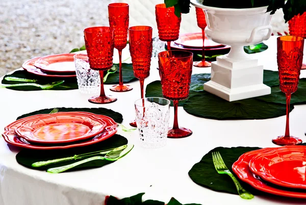 stock image Dinner table setup - Italian Style