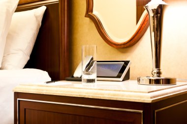 Luxury hotel bedroom clipart