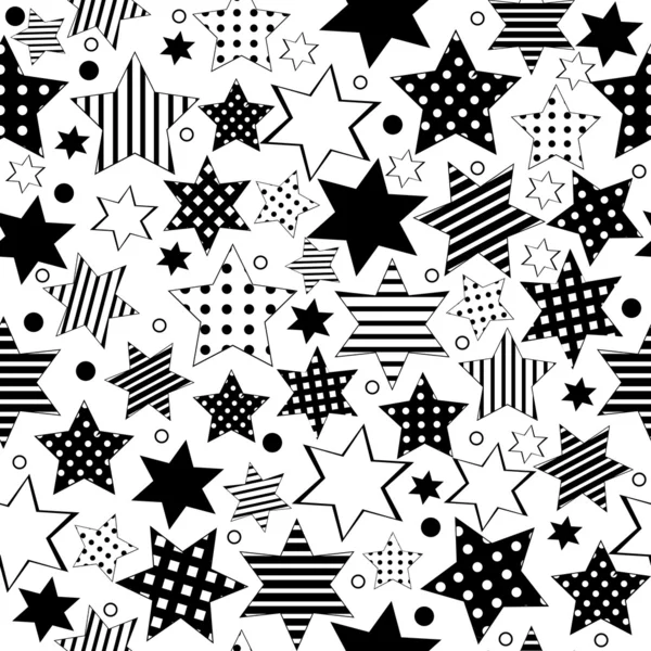 Naadloze patroon met verschillende types van sterren — Stockfoto