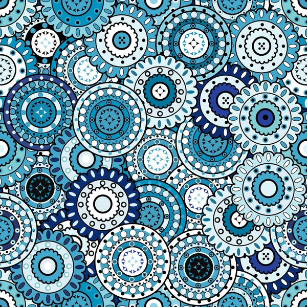 Orientální ornamenty v modrých tónech bezešvé pozadí — Stock fotografie