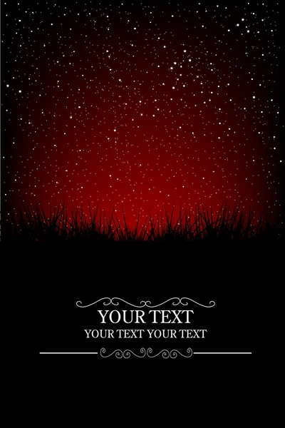 붉은 밤 하늘 카드 — 스톡 사진