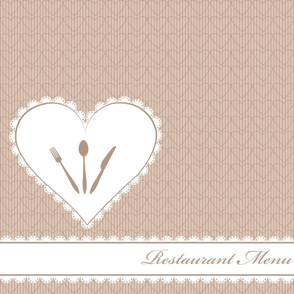 Menu restauracji z serca — Zdjęcie stockowe