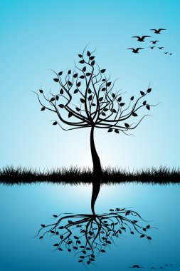 Natural landscape with tree clipart