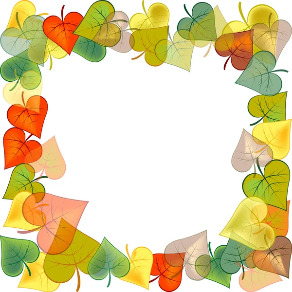 Photo frame with colored autumn leaves — Stock Photo, Image