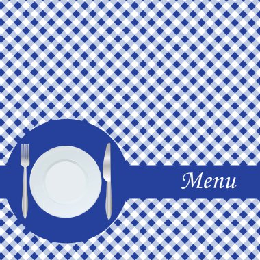 Blue restaurant menu clipart