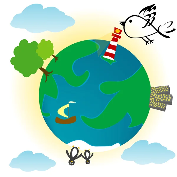 Fondo ecológico con el planeta Tierra — Foto de Stock