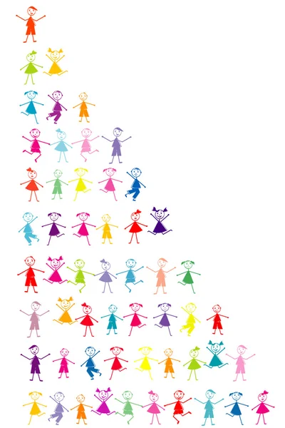 Zestaw stylizowane kolorowe dzieci — Zdjęcie stockowe