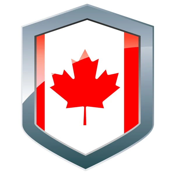 Štít s kanadskou vlajku — Stock fotografie