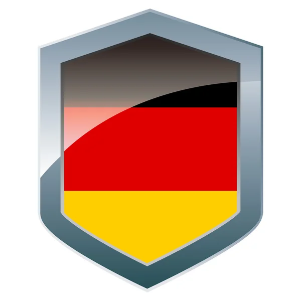 Tarcza z niemiecką banderą — Zdjęcie stockowe