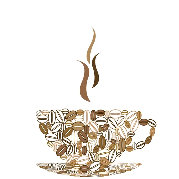 Xícara de café feito de grãos de café — Fotografia de Stock