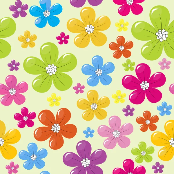 Bezproblemowy wzór z kolorowymi kwiatami — Zdjęcie stockowe