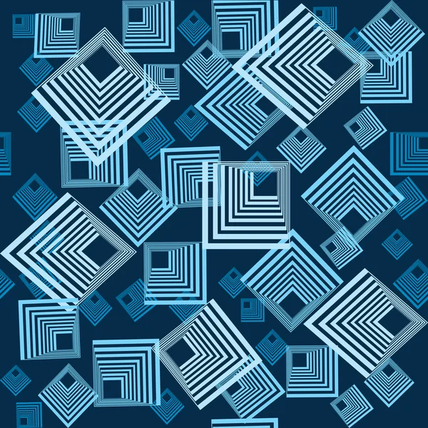 Modèle de fond avec des carrés dans les tons bleus — Photo