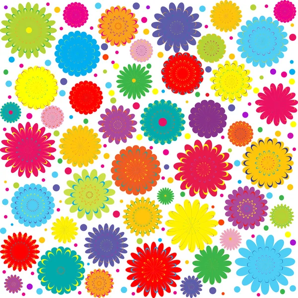 Abstrakter Hintergrund mit farbigen Blumen — Stockfoto