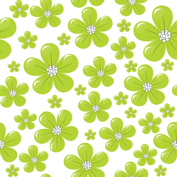 Seamless pattern with green flowers — Stock Photo, Image