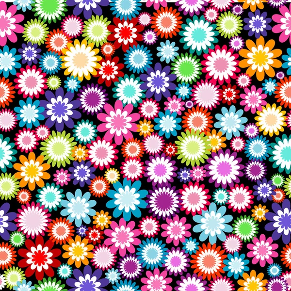 Padrão sem costura com flores multicoloridas — Fotografia de Stock