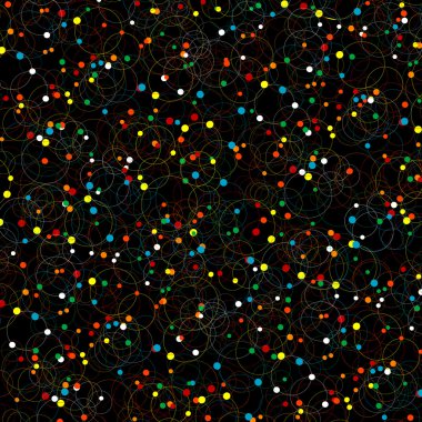 Abstract black background with colored circles